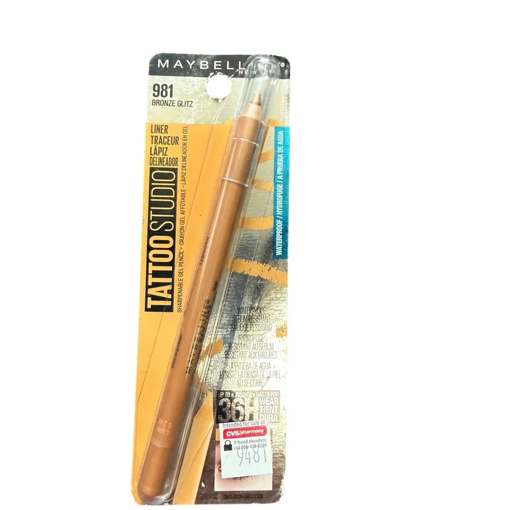 Maybelline Tattoo Studio Gel Eyeliner‎ 981 Bronze Glitz NEW Waterproof 36H Wear